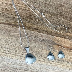 Necklace & Earring Set, 925 Sterling Silver